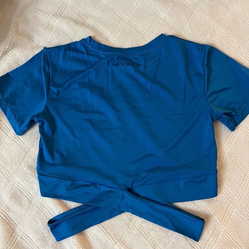 NVGTN Blue Crop Top with Back Tie